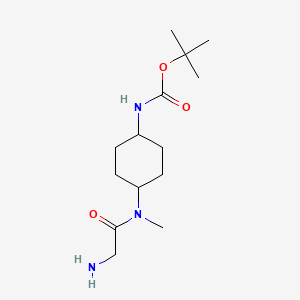 molecular formula C14H27N3O3 B7928192 {4-[(2-Amino-acetyl)-methyl-amino]-cyclohexyl}-carbamic acid tert-butyl ester 
