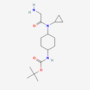 molecular formula C16H29N3O3 B7928410 {4-[(2-Amino-acetyl)-cyclopropyl-amino]-cyclohexyl}-carbamic acid tert-butyl ester 