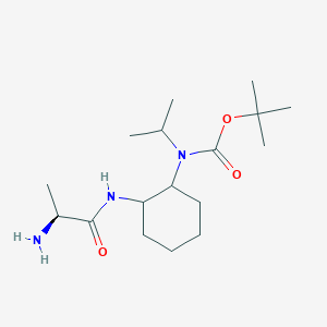 molecular formula C17H33N3O3 B7928538 [2-((S)-2-Amino-propionylamino)-cyclohexyl]-isopropyl-carbamic acid tert-butyl ester 