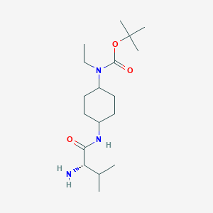 molecular formula C18H35N3O3 B7928566 [4-((S)-2-Amino-3-methyl-butyrylamino)-cyclohexyl]-ethyl-carbamic acid tert-butyl ester 