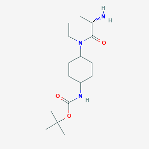 molecular formula C16H31N3O3 B7928569 {4-[((S)-2-Amino-propionyl)-ethyl-amino]-cyclohexyl}-carbamic acid tert-butyl ester 