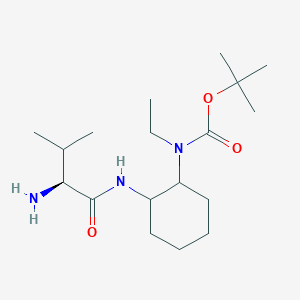 molecular formula C18H35N3O3 B7928572 [2-((S)-2-Amino-3-methyl-butyrylamino)-cyclohexyl]-ethyl-carbamic acid tert-butyl ester 
