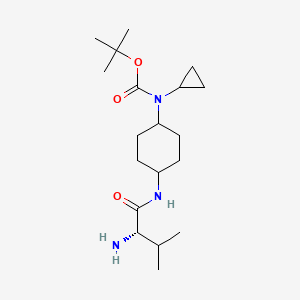 molecular formula C19H35N3O3 B7928593 [4-((S)-2-Amino-3-methyl-butyrylamino)-cyclohexyl]-cyclopropyl-carbamic acid tert-butyl ester 