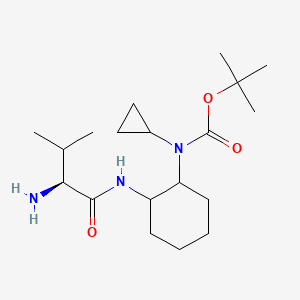 molecular formula C19H35N3O3 B7928601 [2-((S)-2-Amino-3-methyl-butyrylamino)-cyclohexyl]-cyclopropyl-carbamic acid tert-butyl ester 
