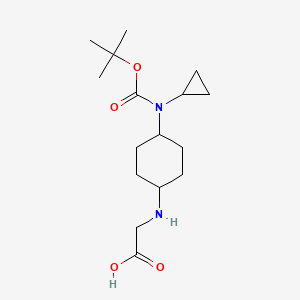 molecular formula C16H28N2O4 B7928638 [4-(tert-Butoxycarbonyl-cyclopropyl-amino)-cyclohexylamino]-acetic acid 