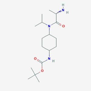 molecular formula C17H33N3O3 B7928670 {4-[((S)-2-Amino-propionyl)-isopropyl-amino]-cyclohexyl}-carbamic acid tert-butyl ester 
