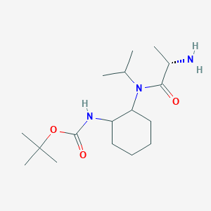 molecular formula C17H33N3O3 B7928678 {2-[((S)-2-Amino-propionyl)-isopropyl-amino]-cyclohexyl}-carbamic acid tert-butyl ester 