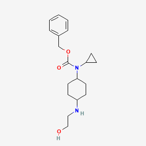 molecular formula C19H28N2O3 B7928683 Cyclopropyl-[4-(2-hydroxy-ethylamino)-cyclohexyl]-carbamic acid benzyl ester 