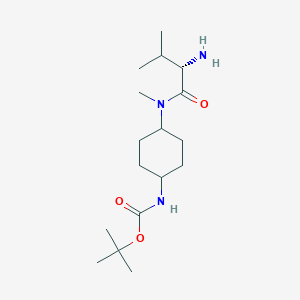 molecular formula C17H33N3O3 B7928828 {4-[((S)-2-Amino-3-methyl-butyryl)-methyl-amino]-cyclohexyl}-carbamic acid tert-butyl ester 