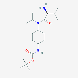 molecular formula C19H37N3O3 B7928923 {4-[((S)-2-Amino-3-methyl-butyryl)-isopropyl-amino]-cyclohexyl}-carbamic acid tert-butyl ester 