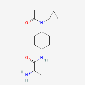 molecular formula C14H25N3O2 B7928986 (S)-N-[4-(Acetyl-cyclopropyl-amino)-cyclohexyl]-2-amino-propionamide 