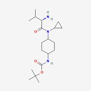molecular formula C19H35N3O3 B7928992 {4-[((S)-2-Amino-3-methyl-butyryl)-cyclopropyl-amino]-cyclohexyl}-carbamic acid tert-butyl ester 