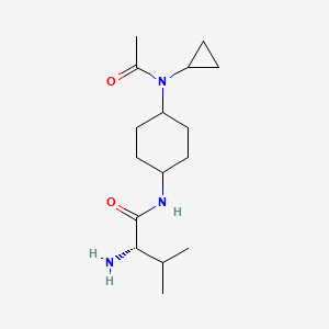 molecular formula C16H29N3O2 B7929029 (S)-N-[4-(Acetyl-cyclopropyl-amino)-cyclohexyl]-2-amino-3-methyl-butyramide 