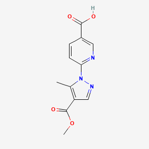 molecular formula C12H11N3O4 B7929161 6-[4-(methoxycarbonyl)-5-methyl-1H-pyrazol-1-yl]nicotinic acid 