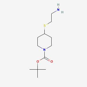 molecular formula C12H24N2O2S B7929189 4-(2-Amino-ethylsulfanyl)-piperidine-1-carboxylic acid tert-butyl ester 