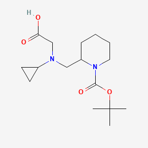 molecular formula C16H28N2O4 B7929279 2-[(Carboxymethyl-cyclopropyl-amino)-methyl]-piperidine-1-carboxylic acid tert-butyl ester 