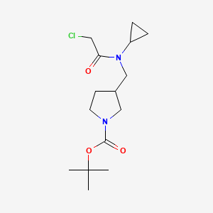 molecular formula C15H25ClN2O3 B7929340 3-{[(2-Chloro-acetyl)-cyclopropyl-amino]-methyl}-pyrrolidine-1-carboxylic acid tert-butyl ester 