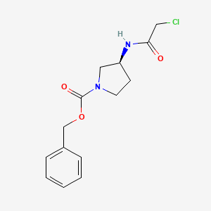 molecular formula C14H17ClN2O3 B7929352 (S)-3-(2-Chloro-acetylamino)-pyrrolidine-1-carboxylic acid benzyl ester 