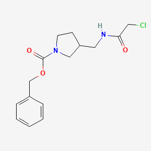 molecular formula C15H19ClN2O3 B7929364 3-[(2-Chloro-acetylamino)-methyl]-pyrrolidine-1-carboxylic acid benzyl ester 