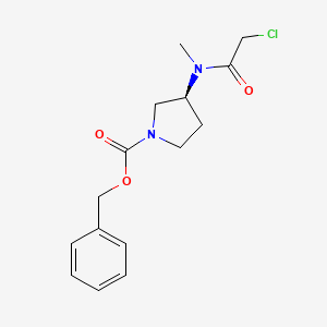 molecular formula C15H19ClN2O3 B7929372 (S)-3-[(2-Chloro-acetyl)-methyl-amino]-pyrrolidine-1-carboxylic acid benzyl ester 