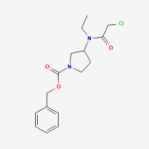 molecular formula C16H21ClN2O3 B7929382 3-[(2-Chloro-acetyl)-ethyl-amino]-pyrrolidine-1-carboxylic acid benzyl ester 