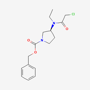 molecular formula C16H21ClN2O3 B7929385 (S)-3-[(2-Chloro-acetyl)-ethyl-amino]-pyrrolidine-1-carboxylic acid benzyl ester 