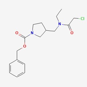 molecular formula C17H23ClN2O3 B7929397 3-{[(2-Chloro-acetyl)-ethyl-amino]-methyl}-pyrrolidine-1-carboxylic acid benzyl ester 