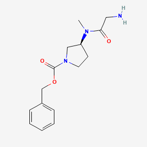 molecular formula C15H21N3O3 B7929408 (S)-3-[(2-Amino-acetyl)-methyl-amino]-pyrrolidine-1-carboxylic acid benzyl ester 