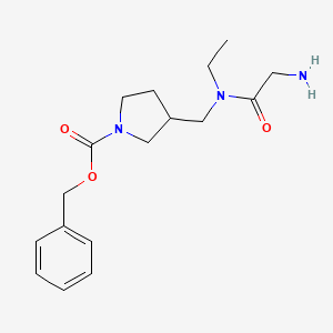 molecular formula C17H25N3O3 B7929414 3-{[(2-Amino-acetyl)-ethyl-amino]-methyl}-pyrrolidine-1-carboxylic acid benzyl ester 