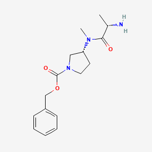 molecular formula C16H23N3O3 B7929416 (R)-3-[((S)-2-Amino-propionyl)-methyl-amino]-pyrrolidine-1-carboxylic acid benzyl ester 
