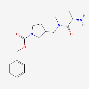 molecular formula C17H25N3O3 B7929423 3-{[((S)-2-Amino-propionyl)-methyl-amino]-methyl}-pyrrolidine-1-carboxylic acid benzyl ester 