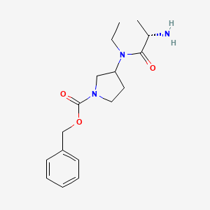 molecular formula C17H25N3O3 B7929427 3-[((S)-2-Amino-propionyl)-ethyl-amino]-pyrrolidine-1-carboxylic acid benzyl ester 