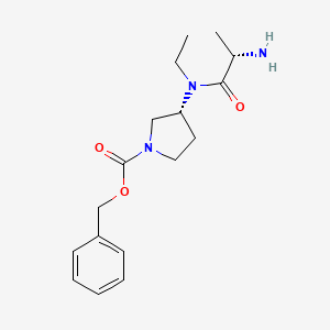 molecular formula C17H25N3O3 B7929429 (R)-3-[((S)-2-Amino-propionyl)-ethyl-amino]-pyrrolidine-1-carboxylic acid benzyl ester 