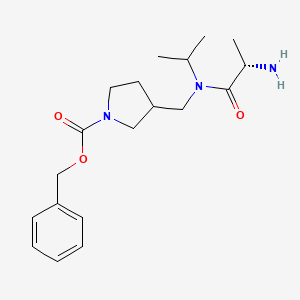 molecular formula C19H29N3O3 B7929452 3-{[((S)-2-Amino-propionyl)-isopropyl-amino]-methyl}-pyrrolidine-1-carboxylic acid benzyl ester 