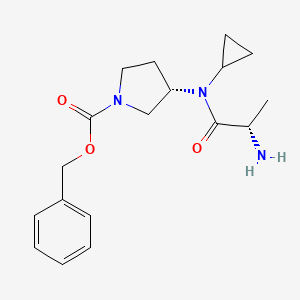 molecular formula C18H25N3O3 B7929465 (S)-3-[((S)-2-Amino-propionyl)-cyclopropyl-amino]-pyrrolidine-1-carboxylic acid benzyl ester 