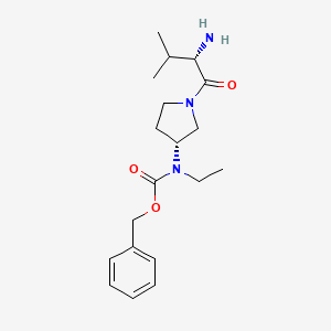 molecular formula C19H29N3O3 B7929501 [(R)-1-((S)-2-Amino-3-methyl-butyryl)-pyrrolidin-3-yl]-ethyl-carbamic acid benzyl ester 