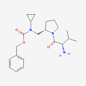 molecular formula C21H31N3O3 B7929530 [(S)-1-((S)-2-Amino-3-methyl-butyryl)-pyrrolidin-2-ylmethyl]-cyclopropyl-carbamic acid benzyl ester 