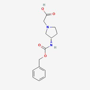 molecular formula C14H18N2O4 B7929548 ((S)-3-Benzyloxycarbonylamino-pyrrolidin-1-yl)-acetic acid 