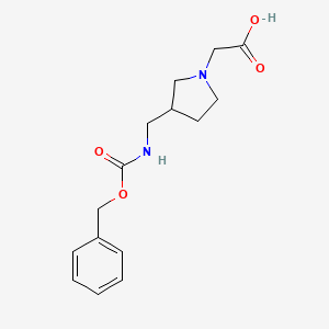 molecular formula C15H20N2O4 B7929562 [3-(Benzyloxycarbonylamino-methyl)-pyrrolidin-1-yl]-acetic acid 