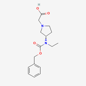 molecular formula C16H22N2O4 B7929594 [(S)-3-(Benzyloxycarbonyl-ethyl-amino)-pyrrolidin-1-yl]-acetic acid 