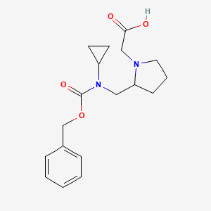 molecular formula C18H24N2O4 B7929644 {2-[(Benzyloxycarbonyl-cyclopropyl-amino)-methyl]-pyrrolidin-1-yl}-acetic acid 