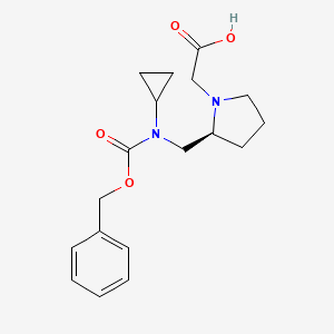 molecular formula C18H24N2O4 B7929648 {(S)-2-[(Benzyloxycarbonyl-cyclopropyl-amino)-methyl]-pyrrolidin-1-yl}-acetic acid 