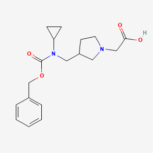 molecular formula C18H24N2O4 B7929653 {3-[(Benzyloxycarbonyl-cyclopropyl-amino)-methyl]-pyrrolidin-1-yl}-acetic acid 