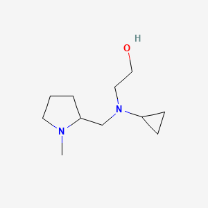 molecular formula C11H22N2O B7929800 2-[Cyclopropyl-(1-methyl-pyrrolidin-2-ylmethyl)-amino]-ethanol 