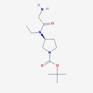 molecular formula C13H25N3O3 B7929838 (S)-3-[(2-Amino-acetyl)-ethyl-amino]-pyrrolidine-1-carboxylic acid tert-butyl ester 