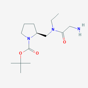 molecular formula C14H27N3O3 B7929874 (S)-2-{[(2-Amino-acetyl)-ethyl-amino]-methyl}-pyrrolidine-1-carboxylic acid tert-butyl ester 