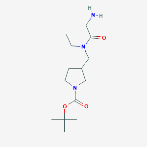molecular formula C14H27N3O3 B7929889 3-{[(2-Amino-acetyl)-ethyl-amino]-methyl}-pyrrolidine-1-carboxylic acid tert-butyl ester 