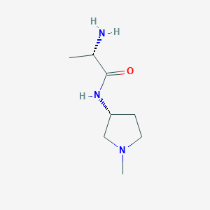 molecular formula C8H17N3O B7930109 (S)-2-Amino-N-((R)-1-methyl-pyrrolidin-3-yl)-propionamide 