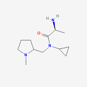 molecular formula C12H23N3O B7930214 (S)-2-Amino-N-cyclopropyl-N-(1-methyl-pyrrolidin-2-ylmethyl)-propionamide 