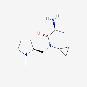 molecular formula C12H23N3O B7930219 (S)-2-Amino-N-cyclopropyl-N-((S)-1-methyl-pyrrolidin-2-ylmethyl)-propionamide 
